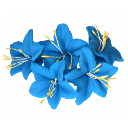 Kwiat cukrowy dekoracja urodziny tort niebieski 5x
